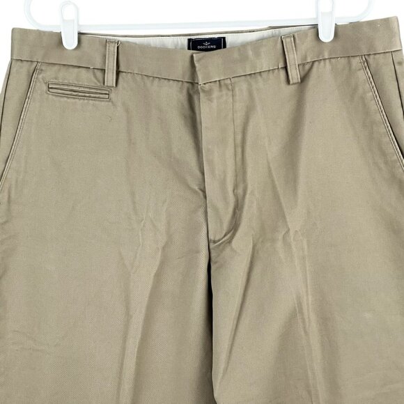 Dockers Men's Relaxed Fit Tan Pants Size 38x34 Flat Front Cotton - Picture 4 of 11